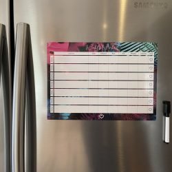 Magnetic Weekly Workout Planner Neon